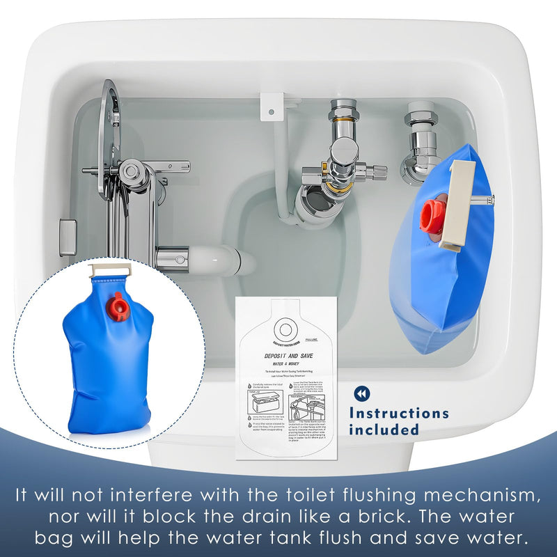Honeydak 6 Pack Toilet Tank Insert, Water-saving Device, 2.3l Blue Toilet Water Saving Storage Flush Replacement, Brick and Bottle Alternative,for Less Efficient Older Toilets Bathroom Save with Water