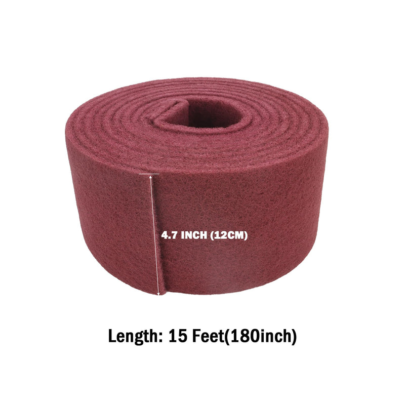 Maroon General Purpose Scuff Pads, Scuffing, Scouring Pad, Sanding, Paint Primer Prep Scratch - Surface Preparation Pad Car Auto Body Woodworking 7447-Premium, 4.7 Inches*15 Feet
