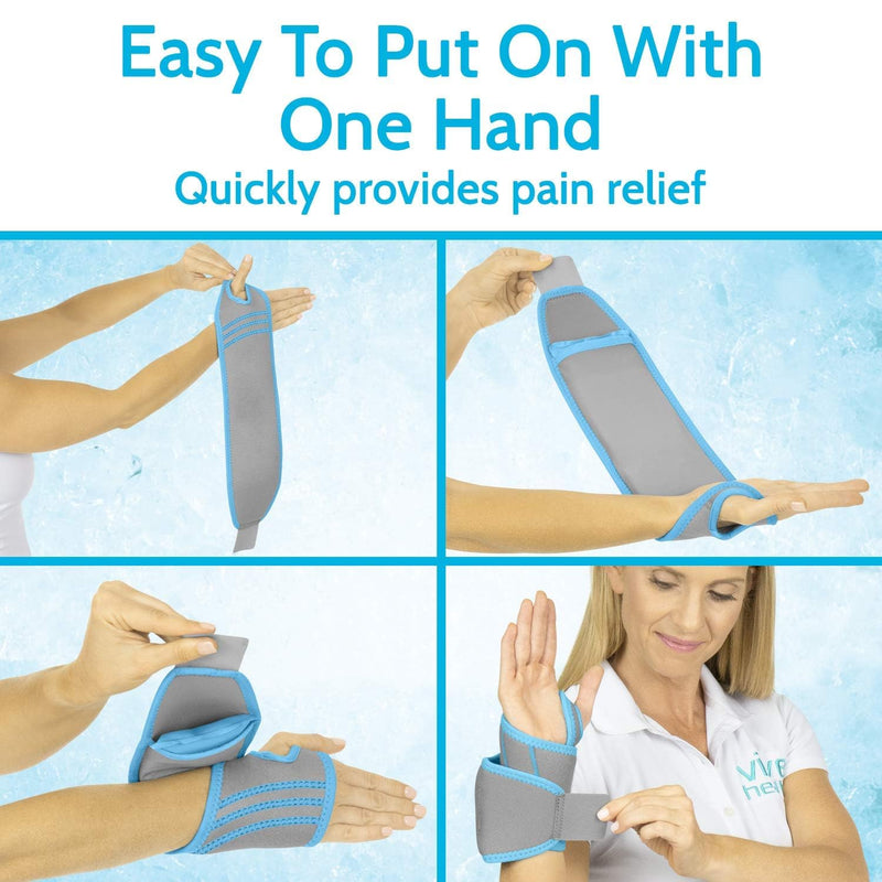 Arctic Flex Wrist Ice Pack Wrap - Refreezable Gel Compression Support - Flexible Hot & Cold Brace for Injuries, Rheumatoid, Tendinitis, Swelling & Carpal Tunnel - Reusable for Pain & Muscle Therapy 1