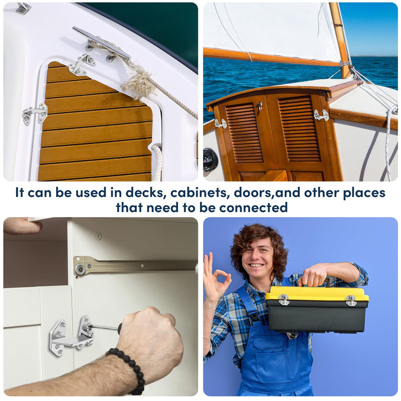 316 Stainless Steel Boat Hatch Hinges,2.75'' x 2.6''/3.62'' x 2.87'' Polished Marine Hinge,Marine Boat Hatch Heavy Duty Hinges with Screws,for Boats,Yachts,Doors,Deck,Windows,Cabinets(2/4 Pack) 3.62in x 2.87 in-2Pack