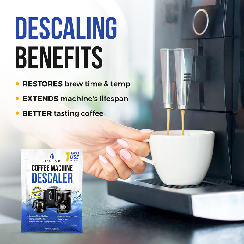 Descaling Powder Solution (6-Uses) Coffee Machine Descaler Cleaner | Compatible with Breville Keurig Nespresso Delonghi Ninja | To Descale Automatic Coffee Pots & Makers & Espresso Machines 1 Count (Pack of 6)