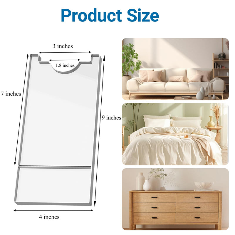 Clear Couch Wall Stopper, Couch Wall Spacer, Couch and Bed Stopper, Furniture Wall Spacer, Adjustable from 9" to 7", Protects Walls, Prevents Furniture from Sliding, Keeps Space for Outlets, (4 Pack)
