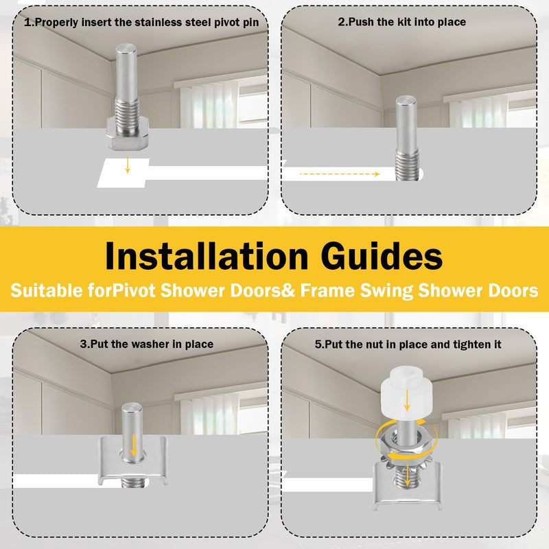 Shower Door Repair Kit– Shower Door Replacement Parts Compatible with SDPP01 SPB12 – for Framed & Frameless Shower Doors(2 - Piece