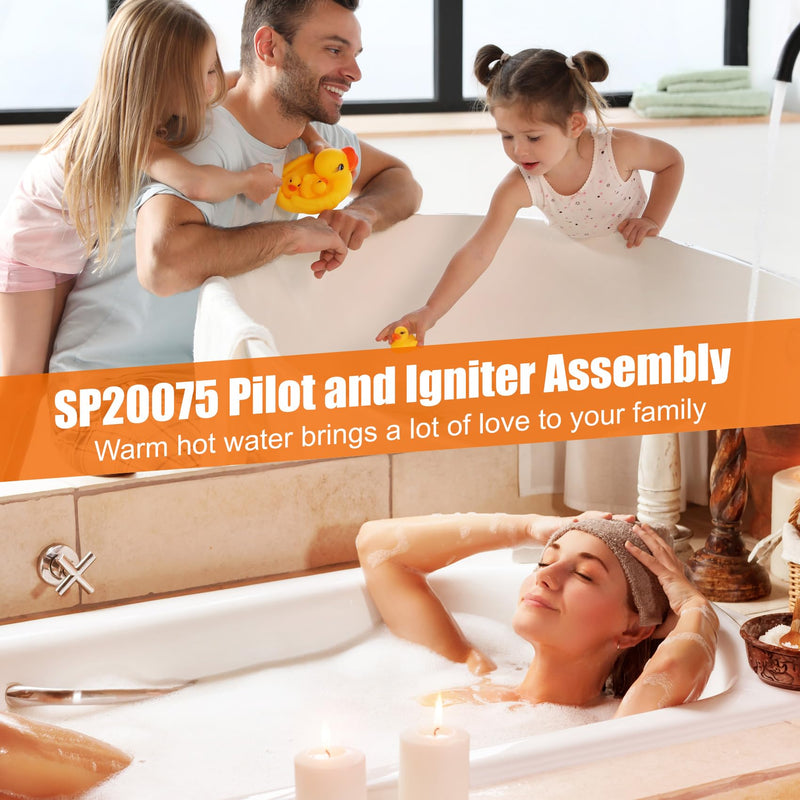 Upgraded SP20075 SP20305A Pilot and Igniter Assembly Compatible with Rheem Water Heater Pilot Assembly, PROTECH, GE, Richmond Water Heater Parts,Water Heater Pilot Assembly for Natural Gas