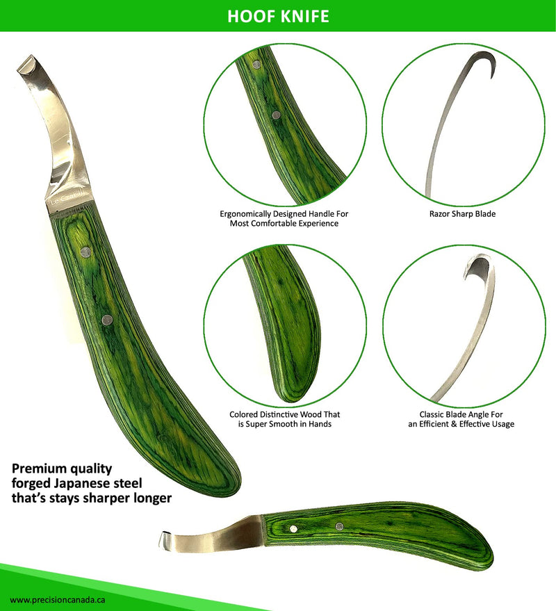 Farrier Tools Super Sharp Hoof Knife - Brown and Green Hoof Knife - PawsPlanet Australia