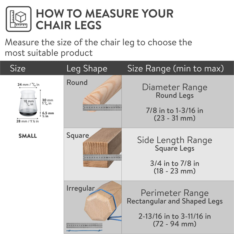 Aneaseit Chair Leg Sliders for Carpet - 1 1/8" x 16 pcs Clear - Silicone Heavy Duty Furniture Movers w/PTFE Bottom - Table Feet Covers Pads Protectors for Smooth Glides - Small Transparent-16