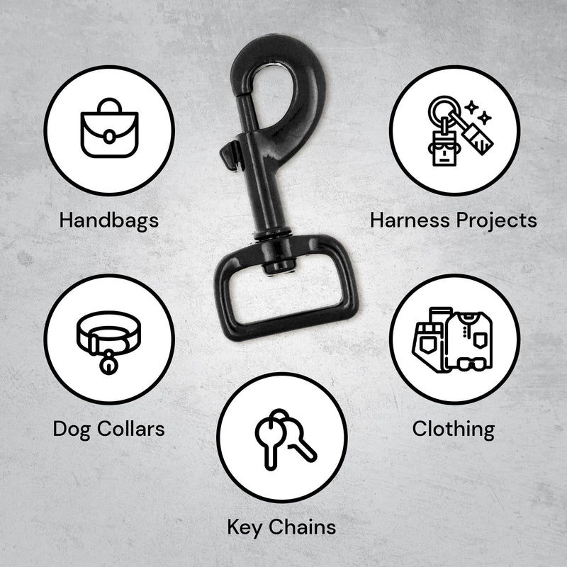 Mandala Crafts Swivel Snap Hooks Heavy Duty Trigger for Dog Leash Clip - Clasp for Bags Backpacks Straps Harnesses - Snaphooks 10 Pieces 3.25 Inches Black
