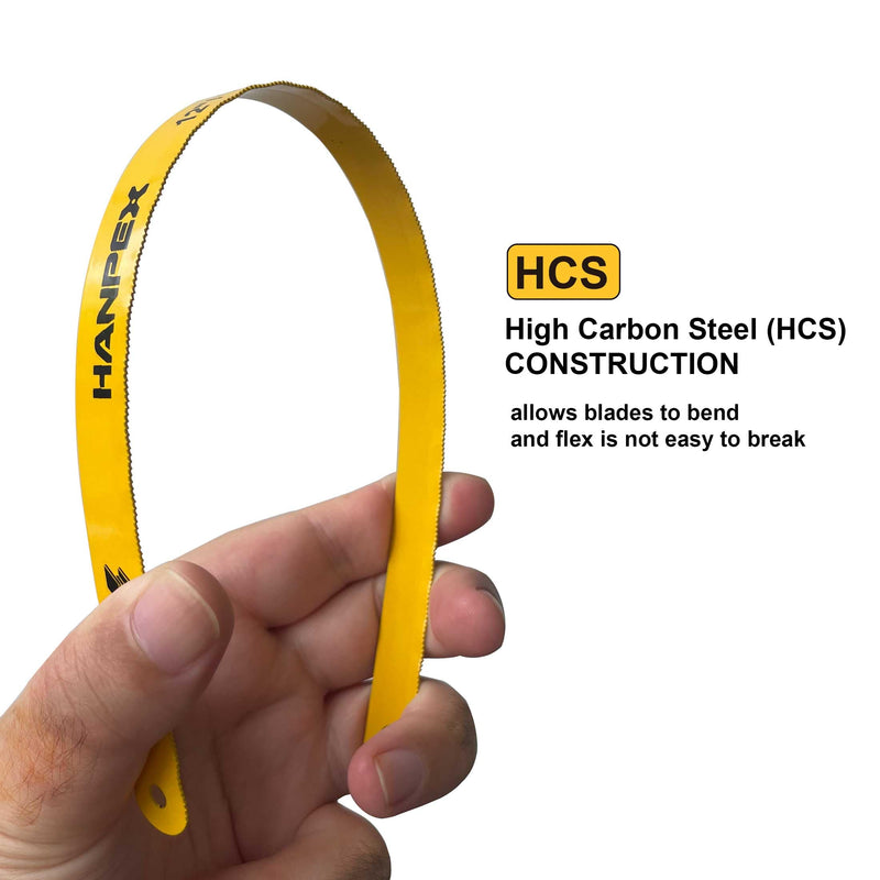 Hacksaw Replacement Blades Set (10 Pack) High Speed 12" Length Hack Saw Blade - High Carbon Steel (HCS) Cutting Blades Blade Set