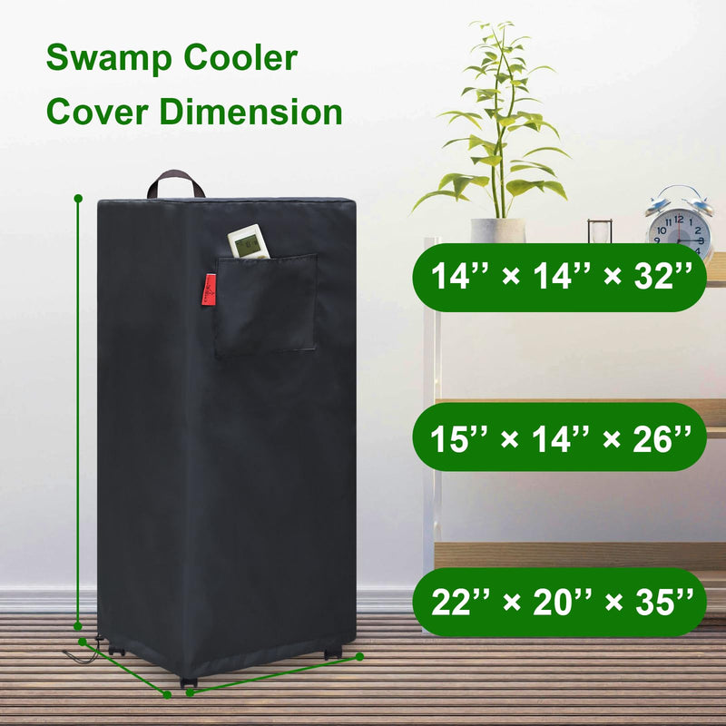 Indoor Swamp Cooler Cover,Evaporative Air Cooler Portable Air Conditioners Cover Fits MEPTY, PNTCK, Feculs, Uthfy, FLOWBREEZE, COOLECH, AEROZY, VAGKRI (14" × 14" × 32") 14" × 14" × 32"