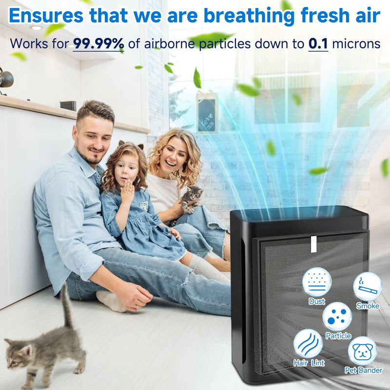 2 Pack TZ-K2 Replacement Filter for Tolife Air Purifier, TZ-K2-A Filter 2 Pack