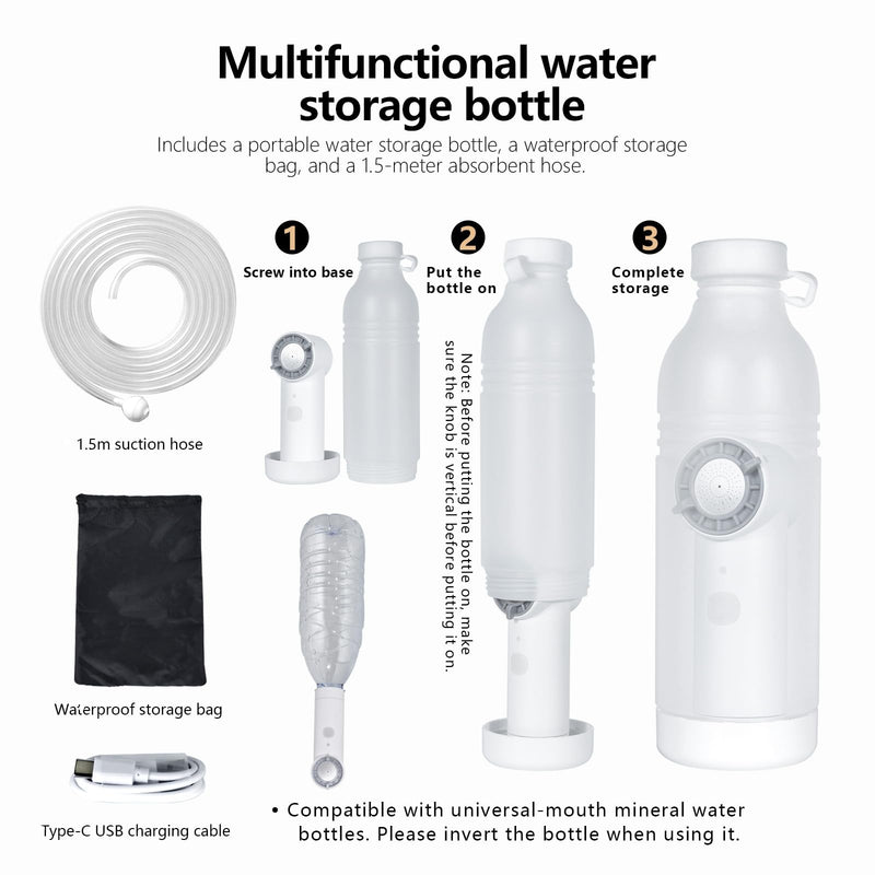 Portable Electric Bidet for Travel | Handheld Rechargeable Travel Bidet with 5 Spray Modes | Compact Personal Hygiene Solution for Camping, Hotel, Postpartum Care & Baby (White) White
