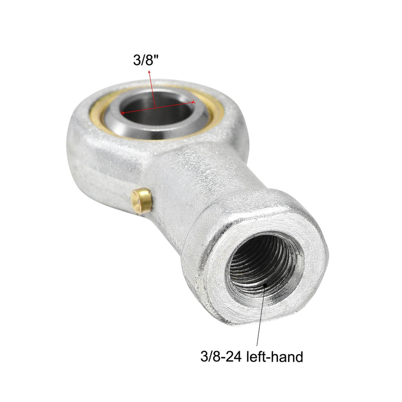 uxcell PHSB6 Rod End Bearings 3/8-inch Bore Pre-Lubricated Bearings 3/8-24 Female Thread Left Hand 2pcs 3/8"