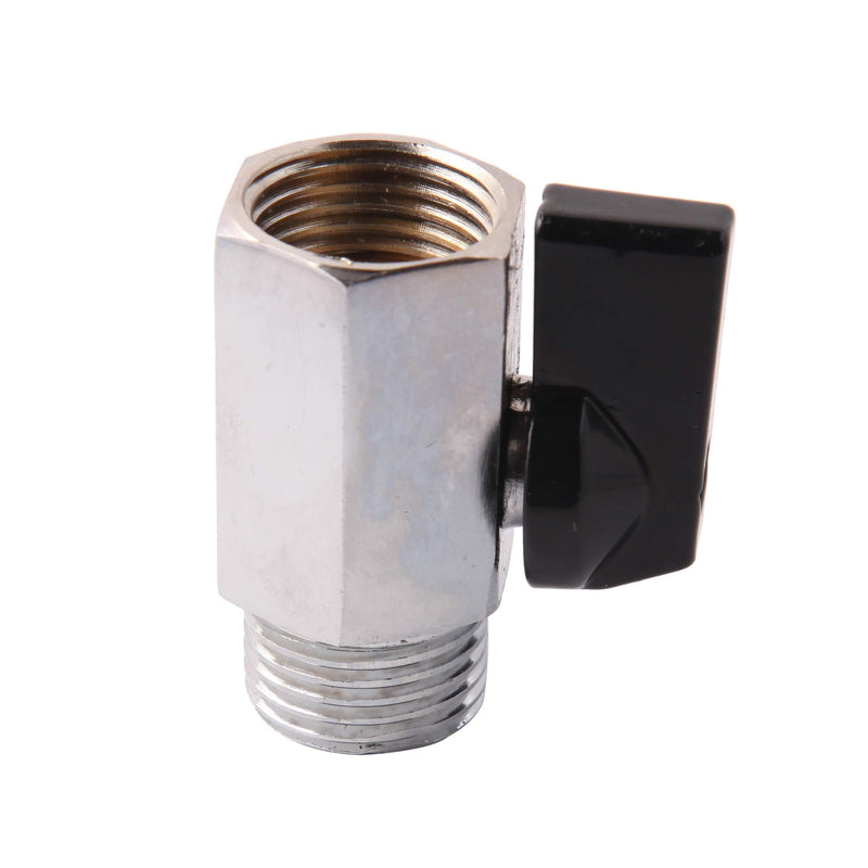 1/2" Brass Mini Ball Valve NPT Female x Male Shut-Off Valve (Pack of 2) 1/2 Inch NPT