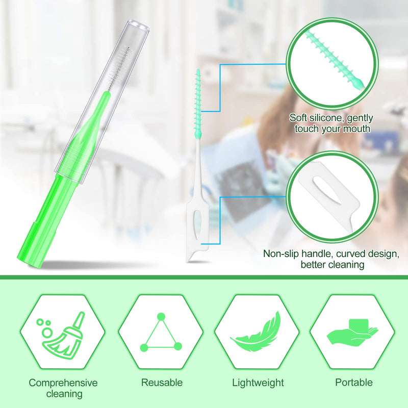Zopeal 250 Pieces Braces Flossers Interdental Brush for Cleaner Tooth Toothpick Dental Teeth Flossing Head Oral Dental Hygiene Cleaning Tool Soft Dental Picks Refill Toothpick Cleaners (Fresh Color) Fresh Color