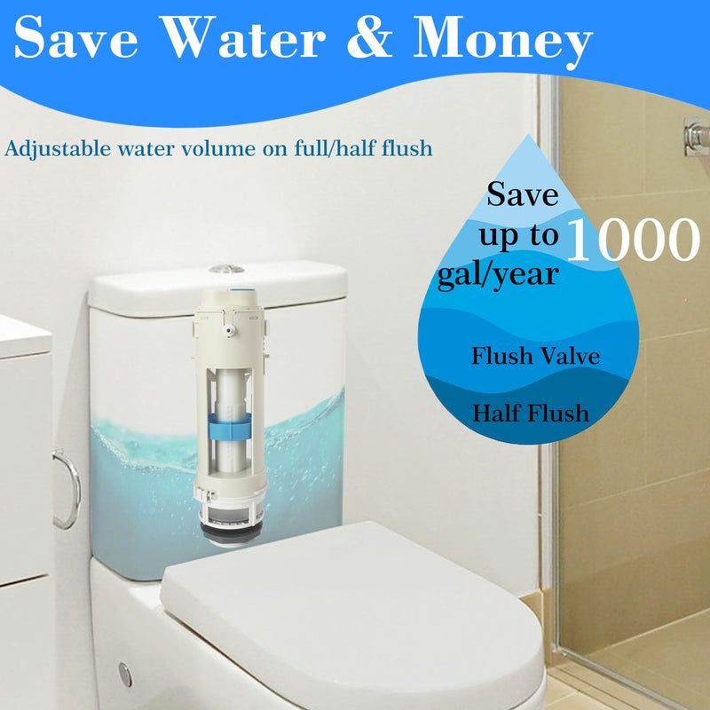 THU224 Toilet Flush Valve Assembly with Mounting Nut Fit for TOTO Two Piece Aquia Toilet Tank #ST412M