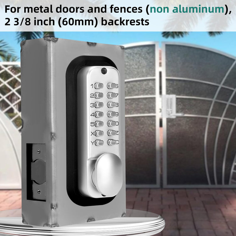 GB2020 Gate Lock Box for Double Keypad Mechanical Combination Lock，Steel Gate Box GB2020 for Metal Gates and Fence (NOT for Aluminum GATE) - 2 3/8" Inch 60mm Backset