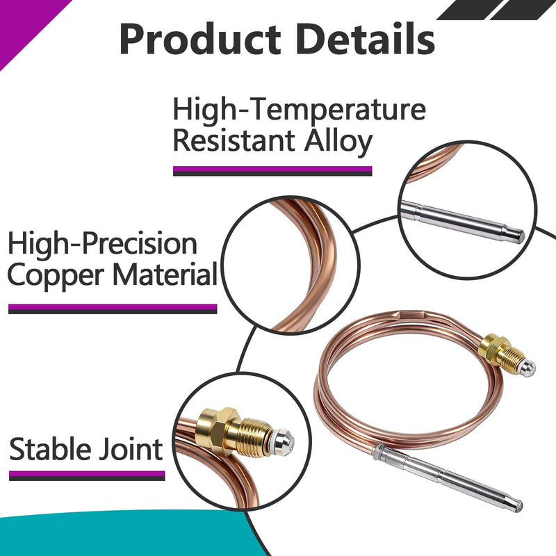 3 SETS Universal 24" Snap Thermocouple Compatible with Robertshaw 1980-024 3