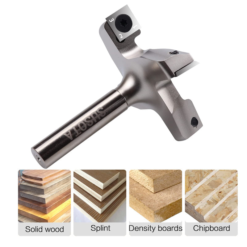 CNC Spoilboard Surfacing Slab Flattening Router Bit, 4 Wing 3 inch Cutting Diameter, 1/2 inch Shank, Pro-Series Woodworking Milling Cutter Tool