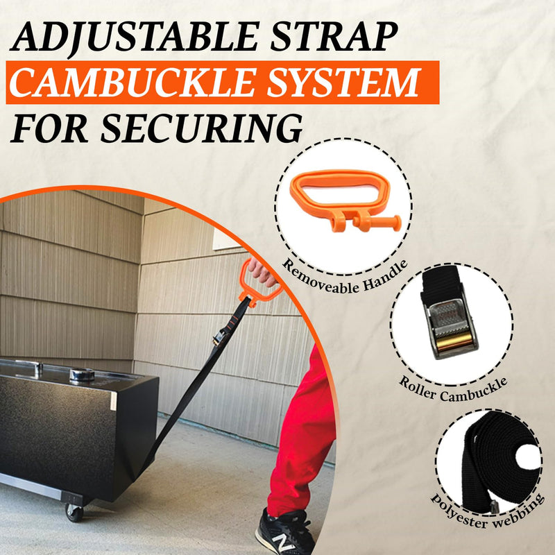 Multus Handle and Haul Lifting Straps, 2 Handle Adjustable Moving Straps, Furniture Lifter Luggage Strap with Adjustable Handles to Carry Furniture, Appliances, Mattresses, Sports and Camping Gear 2 Handles / 1 Strap / 9 Foot Strap