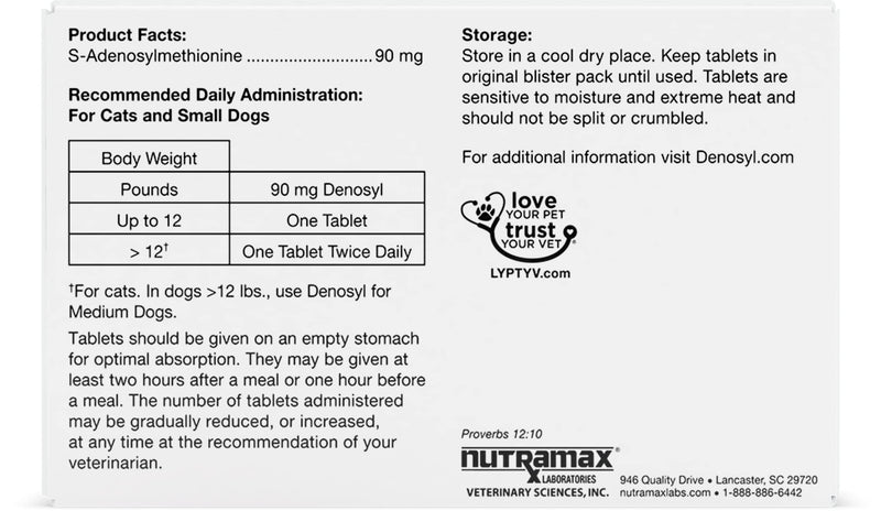 Denosyl for Dogs and Cats Small Dog/Cat (Under 12 lbs) 30 - PawsPlanet Australia