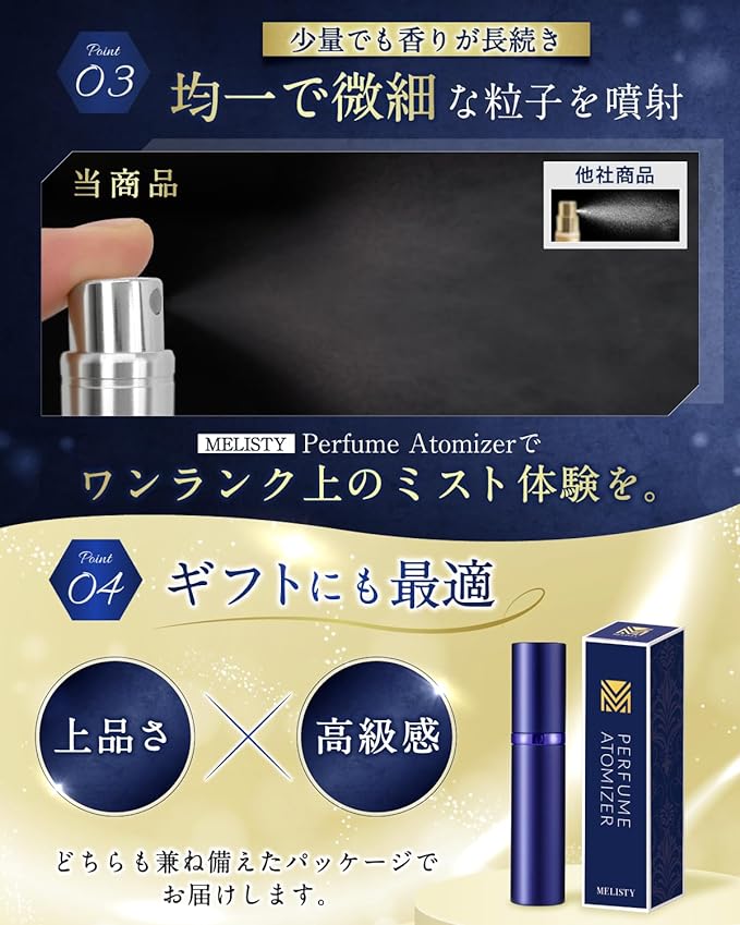 MELISTY Atomizer Perfume Portable Container [Compatible with Most Perfume Bottles] Leak-proof, Multi-layered Structure, 0.2 fl oz (5 ml) "Quick Charge Function for One-Touch Replenishment", Bottom - NewNest Australia
