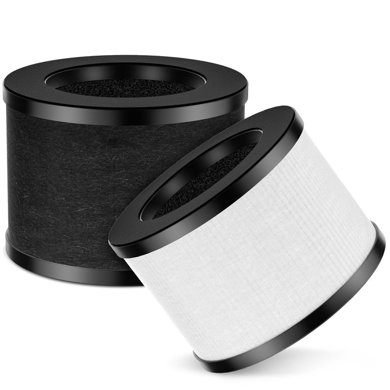 2 Pack TZ-K1 Replacement Filter Compatible with ToLife TZ-K1 Air Puri-fier, MK01 MK06 and FreAire KN6391 Air Purifi-ers, 3-in-1 H13 HEPA Filter, Activated Carbon and Pre-filter, 360° Rotating Filter White-2 Pack