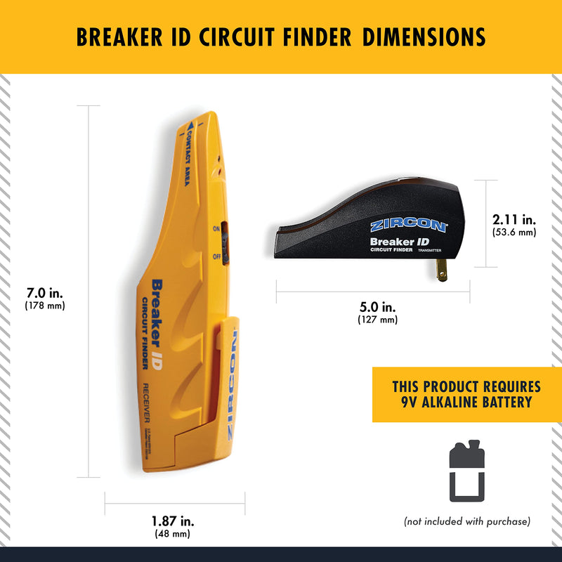 Zircon Breaker ID - DIY Circuit Breaker Finder/Compatible with Outlets up to 120 Volts/Circuit Breaker Identifier