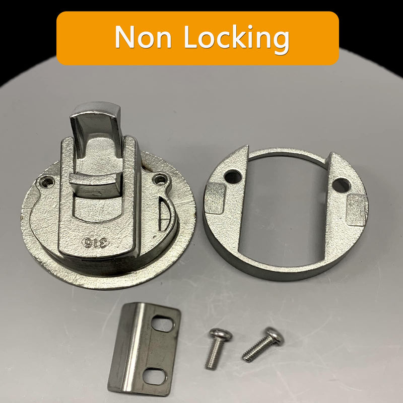 Boat Stainless Steel 2 Inch Round Flush Pull Slam Cam Latch Hatch Push for Marine RV Deck Cabin Door Hardware Accessories Without Key