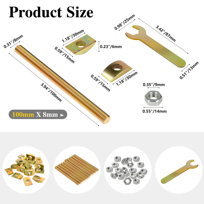 Furniture Fastening Connectors: Secure Countertops, Butcher Blocks, Tables, and Bed Frames with Bolt and Nut Hardware, Draw Bolts, and Miter Bolts,Metric-M8 5/16" x 3-1/2" (10PCS)