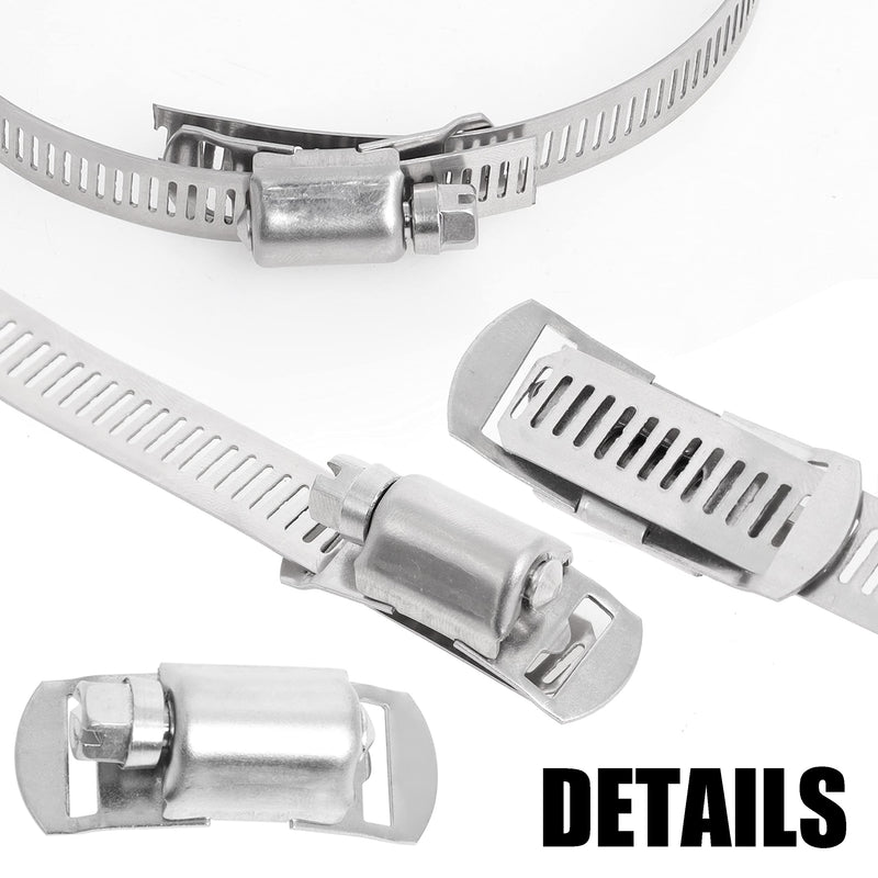 Hose Clamps Stainless Steel 304 Kit DIY, Cut-To-Fit 8FT Metal Strap + 6 Fasteners, Adjustable Worm Gear Hose Clamps, abrazaderas para mangueras for Pipe/Duct/Tube