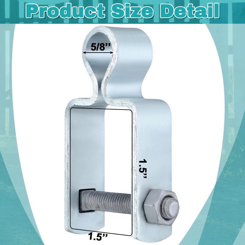 2 Pcs 1-1/2" x 1-1/2" Square Post Female Hinges 5/8'' Pintle Square Chain Link Fence Gate Post Galvanized Steel Hinge with Bolts and Nuts for Repairing and Replacing Fence Gate(Silver) Silver 1-1/2'' x 1-1/2''