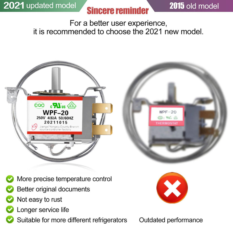 Mini Fridge Thermostat, Universal WPF-20 Freezer Thermostat Controller 2pin / Compatible with wpf16 and wpf18【Can Provide Installation Tutorial】 WPF20