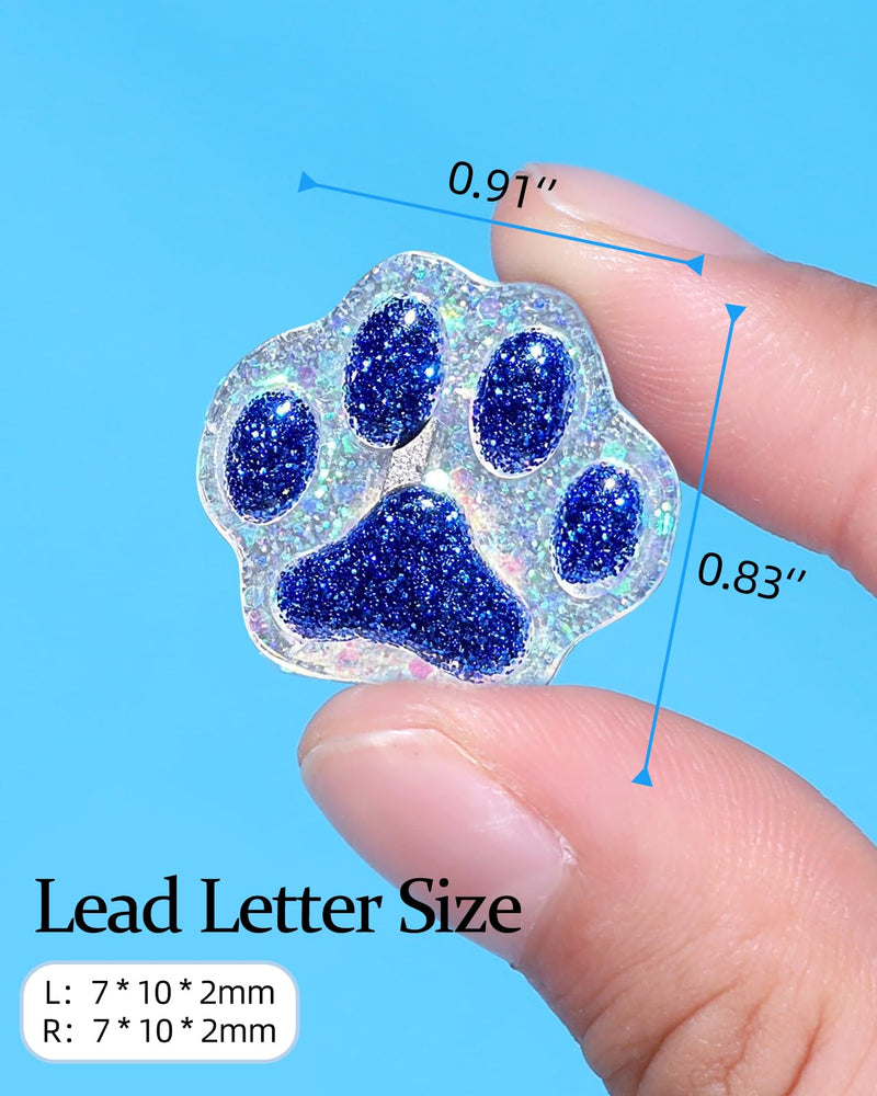 Plifal Xray Markers with Lead Initials Paw - X-ray Markers Glitter Blue & Yellow Resin Radiology with Letter Include Reusable Adhesive Tape to Nurse Radiologist Badge Reel Buddy, Easy to Identify Blue Yellow