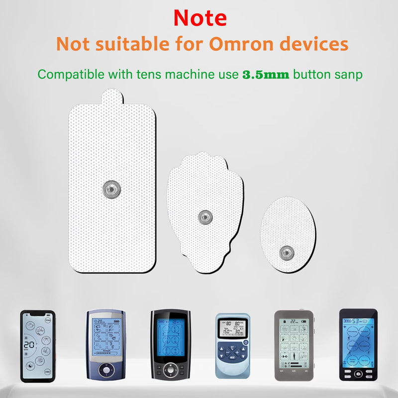 TENS Unit Electrode Pads 20pcs 3.5mm Tens Unit Muscle Stimulator TENS Unit Pads Replacement Pads Snap Stim Pads TENS Unit Pads Snap on Connector for NURSAL AUVON TENS Electrode Pads/Medvice TENS White