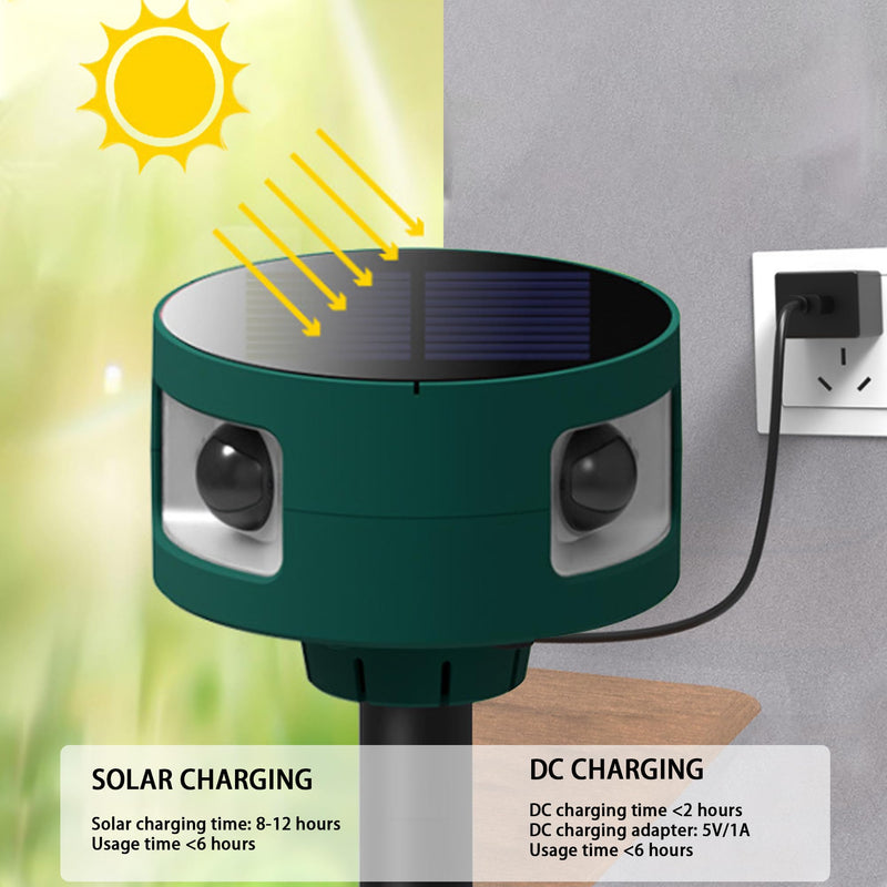 Solar Outdoor Motion Sensor Alarm: 129db Motion Detector Alarm Light, 360°Infrared Trigger Alarm with USB Charging 4Modes for Home,Villa,Yard,Chicken coop,Say Goodbye to The Intruders Sonic alarm 2PCS