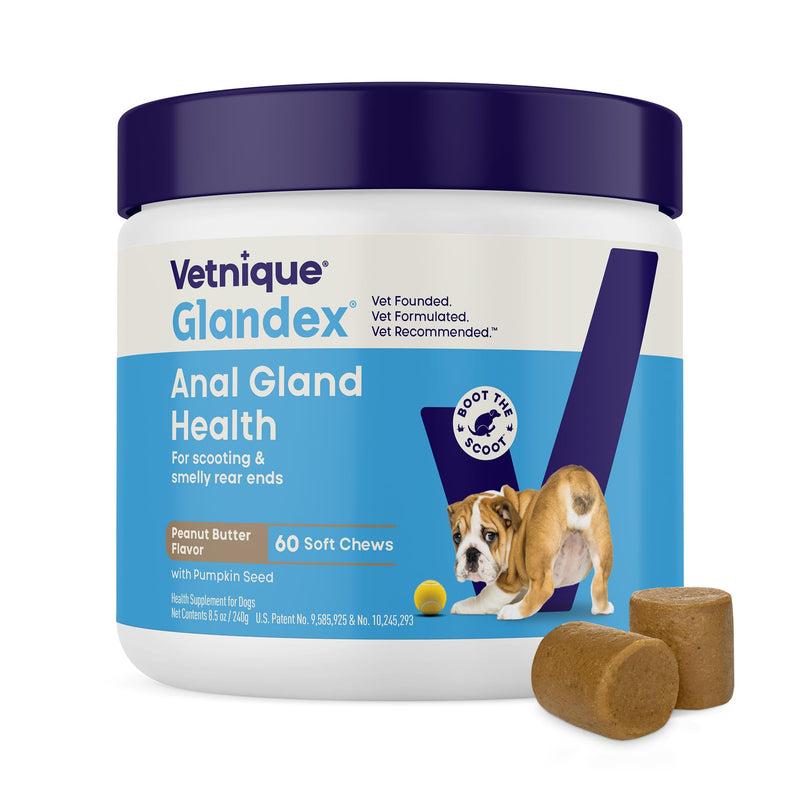 Glandex Anal Gland Soft Chews for Dogs (Peanut Butter, 60ct) + YuMOVE Advanced Strength Hip & Joint Supplement (90ct) | Digestive & Mobility Bundle