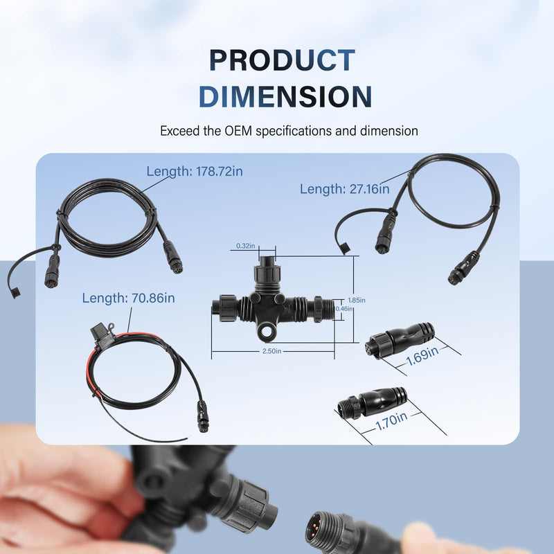 124-69 NMEA Network Starter Kit NMEA 2000 Replacement Part for Lowrance N2K- EXP-RD-2 Network Starter Kit Waterproof Plugandplay Boat Accessories (7pcs)