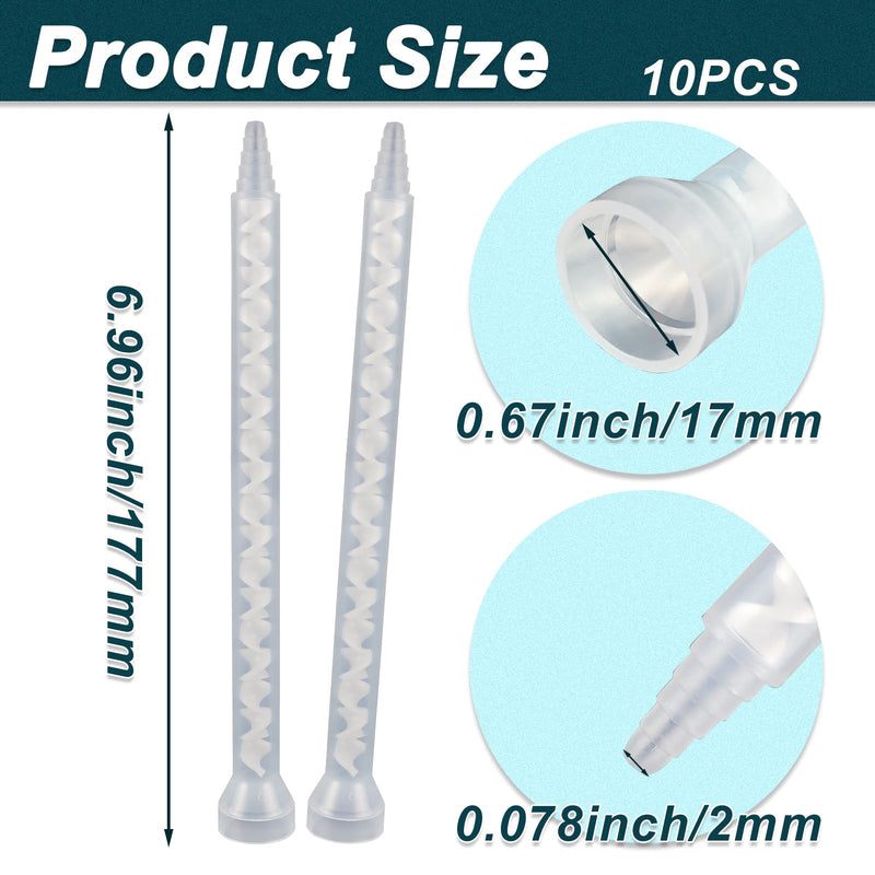 Epoxy Mixing Nozzle Static Mixer Nozzle Tubes 18-Element Adhesive Cartridges Spiral Tip 10 Pieces