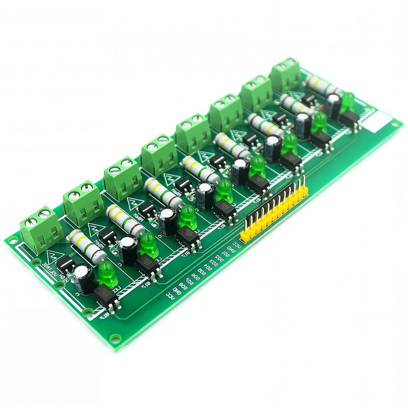 HiLetgo AC 220V Optocoupler Module AC Optocoupler Alternating Current Detect Module 3-5V or PLC 24V Level Power for PLC MCU(8 Channel) 8CH
