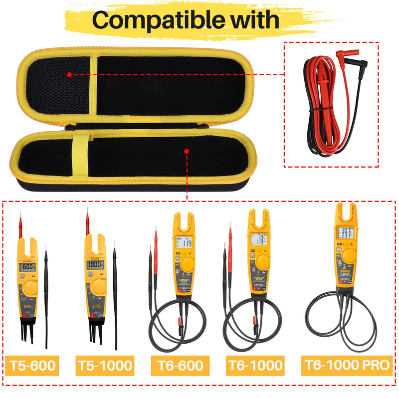 Hard Case Compatible with Fluke T5-1000 T5-600 T6-1000 T6-600 Electrical Voltage Continuity Current Tester