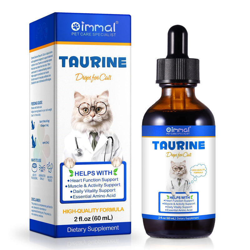 Taurine Liquid Drops for Cats – Essential Amino Acid Supplement – Easy-to-Use Liquid for Daily Nutritional Support & Overall Feline Wellness – Natural Chicken Flavor, 60ml