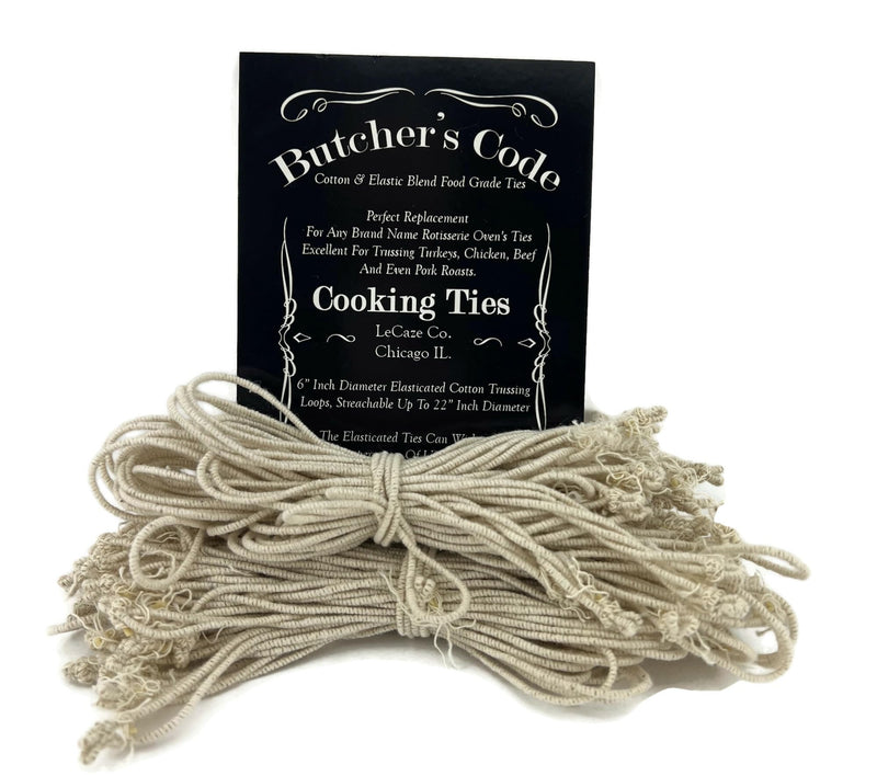 Rotisserie Elastic and Cotton Blend - Stretchy Twine - Food Grade - Heat Safe - Cooking Ties - Poultry Loops - 50 Pack