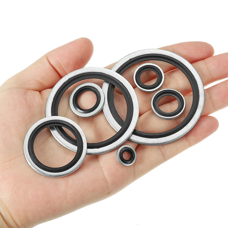 PATIKIL M6 Self-Centered Bonded Sealing Gasket, 20Pcs NBR Metal Bonded Sealing Washers Automotive Washers for Mechanical, Plumbing, Cylinder Repairs 20