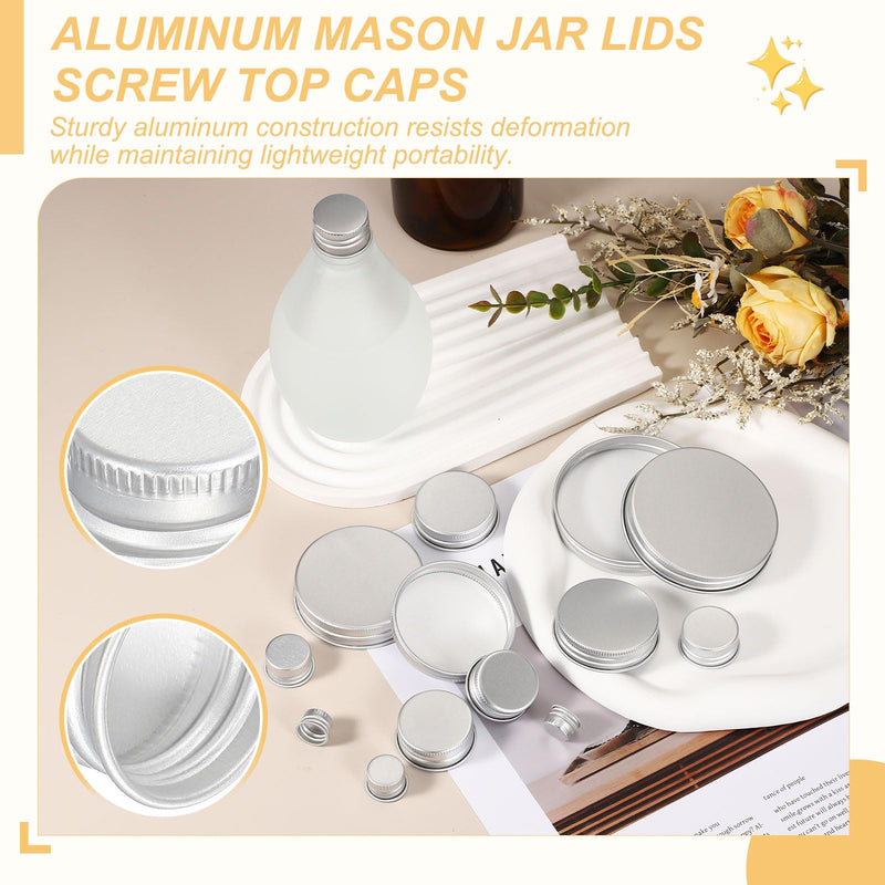 PATIKIL 82mm Metal Round Screw Lids, 54 Pcs Aluminum Mason Jar Lids Screw Top Caps for Lab Home Storage Jars Gallon Jugs Glass Snack Containers Liquid Storage, Silver Tone