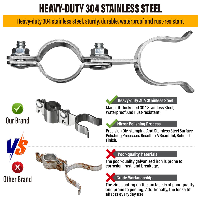 1-3/8" x 1-3/8" Chain Link Gate Latch Heavy Duty Stainless Steel Fence Gate Fork Latch Hardware with Padlock Hole 2pcs 1-3/8"x1-3/8" 2