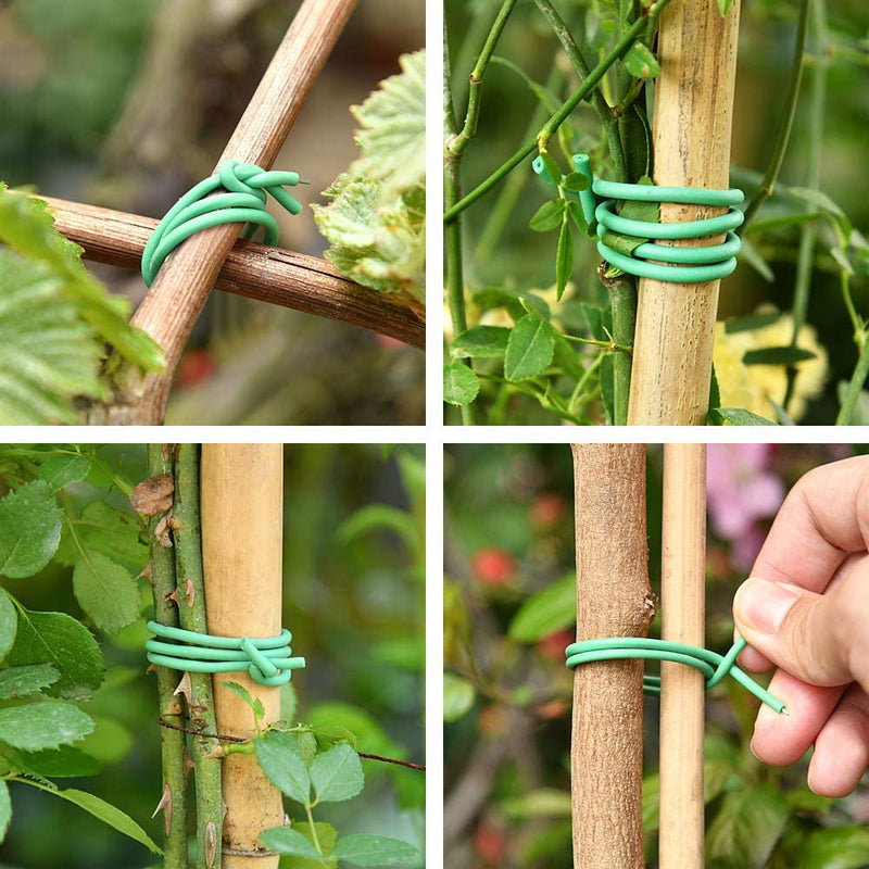 Plant Ties - 32.8ft Soft Twist Ties Green TPR Garden Ties Supply, for Supporting Plants Tomatoes Office Home Organizing 32.8 feet/10 Meters