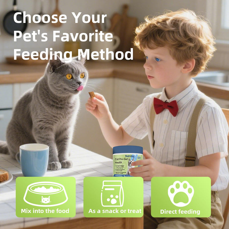 Cat Probiotic for Digestive & Gut Health - 150 Dual Texture Crunchy & Creamy Bites - Relief for Constipation, Diarrhea & Sensitive Stomach with Prebiotics & Taurine - Duck Flavor 150 Count