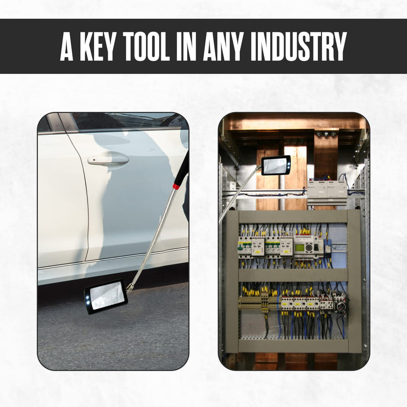 Inspection Mirror, Telescoping Mirror, Inspection Mirror Telescoping, Mechanic Mirror, Extendable Mirror, Mirror On A Stick, Telescope Mirror, Telescopic, Retractable, w/Light, Inspector, Automotive