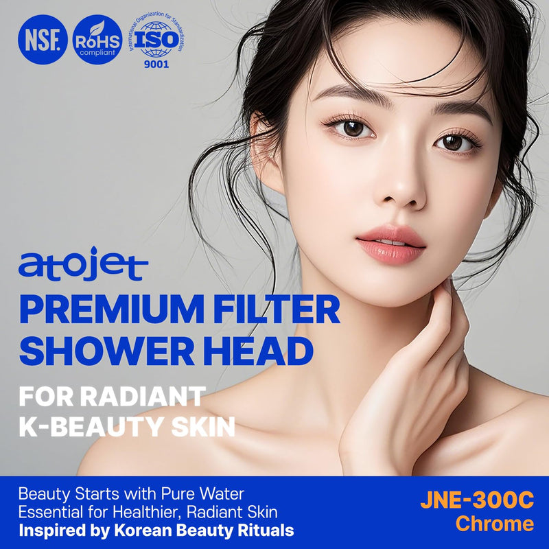 Premium Filtered Showerhead Crafted With Korea’s Luxury Beauty Culture – Pure Carbon Filters for Softer Skin & Smoother Hair | Carbon Composite Filter | Single Showerhead (JNE300W-SNG-1) White