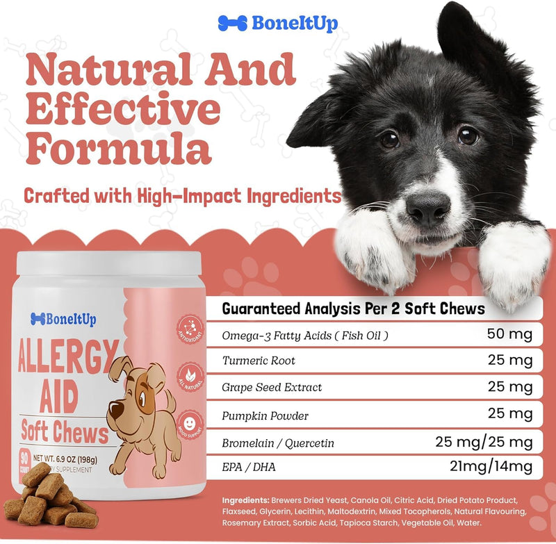BoneItUp Healthy Treat Baking Mix & Soft Allergy Chews Bundle – Low Calorie Snacks & Daily Allergy Relief for Dogs